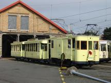 Post-/Gepäck-Tw 9965 Serie OB (Oostende-Blankenberge, Bj 1911) am Depot Knokke