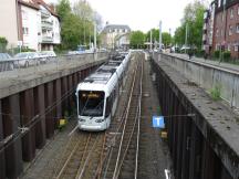 Rampe zum innerstädtischen Stadtbahntunnel in der Bochumer Str