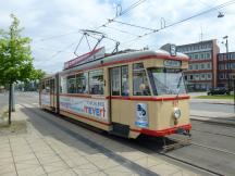 3-achsiger Hansa-Tw917 (Bj 1957) an der H BSAG-Zentrum Fahrtrichtung Flughafen