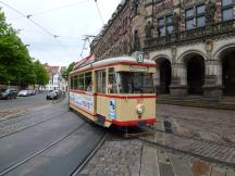 3-achsiger Hansa-Tw917 (Bj 1957) an der Domsheide, Einrückung nach Sebaldsbrück