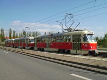 Tatra T4D Großzug auf Fotofahrt, hier in der Straße 