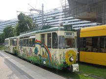 Kinderstraßenbahn Lottchen, ein Gothawagen T57, 2010 an DDR-Museum Pirna