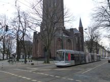 Witzelstr Ecke Fruchtstr, im Hintergr. Kirche St. Suibertus, Fahrtrichtung Zentrum