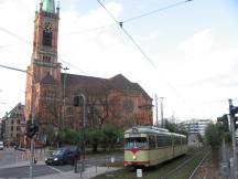 H Steinstr, im Hintergrund Johanniskirche