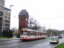 H Schlüterstr, links der Turm der Fa. Haniel&Lueg