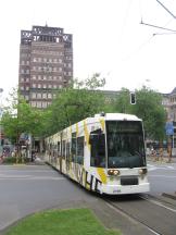 Heinrich Heine Allee, im Hintergrund das Wilhelm Marx Haus