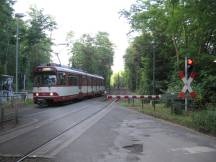 Bahnübergang Boskampweg Richtung Hubertushain