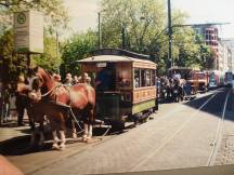 Pferdebahnwagen der Nürnberg-Fürther-Straßenbahn am Graf-Adolf-Pl