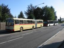 MAN SG 192 (Bj 1975) in Wülfrath, dahinter Mercedes Citaro im Liniendienst