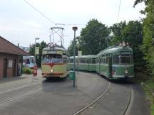 Schleife Volmerswerth: links GT8, rechts Tw 114 (Bj 1954) 