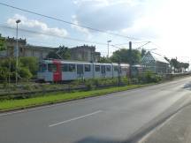 Hofgartenrampe Fahrtrichtung Stadtmitte, im Hintergrund die Kunstakademie