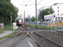 Einfahrt H Lörick, links Schleife Lörick, Fahrtrichtung Krefeld