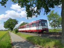 über Land zwischen Meerbusch und Krefeld, Fahrtrichtung Düsseldorf