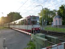 BÜ Moerserstr in Meerbusch, Fahrtrichtung Düsseldorf