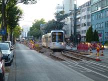 provisorischer Gleiswechsel auf der Grafenberger Allee