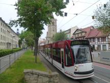 Andreasstr Ecke Marbacher Gasse, im Hintergrund die Andreaskirche