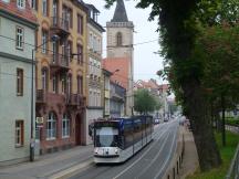 Andreasstr Ecke Webergasse, im Hintergrund die Andreaskirche