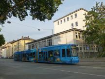 Schillerschule an der Gartenstr Ecke Morgensternstr, Fahrtrichtung Ginnheim