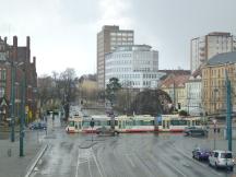 Heilbronner Str Ecke Karl-Marx-Str, links die Hauptpost