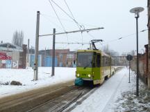 Bachgasse, im Hintergrund ein ehemaliges Depot