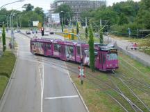 von Am Lindenwäldle bis ins Depot Haid wird rückwärts gefahren