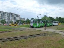 vorne Schleife Lusan/Brüte für Kurzfahrten, hinten Zug zur Endstelle Lusan/Zeulsdorf