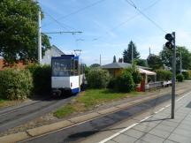 Gleisdreieck an der Endstelle Biesnitz - rückwärts in den 2. Schenkel