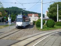 Gleisdreieck an der Endstelle Biesnitz - Einstiegshaltestelle