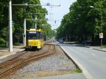 Ausweiche im eingleisigen Abschnitt auf der Promenadenstr