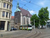 An der Frauenkirche, nach rechts Gleisdreieck zum Wenden in der Altstadt