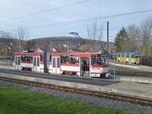 H Gleisdreieck - vorne Linie 4 nach Gotha, hinten Linie 6 nach Waltershausen Bf