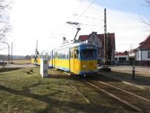 Bahnübergang Friedrichrodaer Str in Wahlwinkel, Fahrtrichtung Gotha