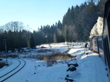 Gabelung südlich von Drei Annen Hohne: links nach Nordhausen, rechts zum Brocken