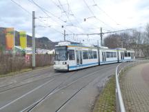 Abzweig in Burgau - nach rechts zum Bf Göschwitz, geradeaus direkt nach Lobeda