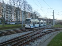 Abzweig in Winzerla - geradeaus zur Innenstadt, rechts ab nach Lobeda