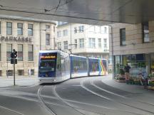 Tramino im Stadtzentrum: Löbdergraben Ecke Kronengasse