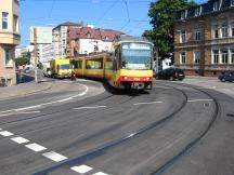 aus der Ettlinger Str rechts ab in die Poststr Richtung Hbf