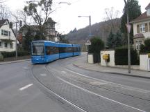 Gleisverschlingung vor der Endstelle Druseltal