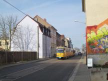 eingleisige Streckenführung in der Leipziger Str