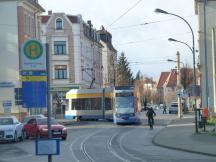 Blick von der H Markkleeberg S-Bf zur Ecke Rathausstr/Ring