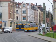 Blick von der H Markkleeberg S-Bf zur Ecke Rathausstr/Ring