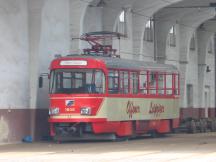 Tw 1600 (offener Leipziger) im Straßenbahnhof Dölitz