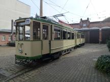 Wagen 124 (Bj 1928) vor dem eh. Depot Sudenburg (jetzt Straßenbahnmuseum)