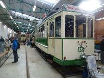 Wagen 138 (Bj 1915) im eh. Depot Sudenburg (jetzt Straßenbahnmuseum)