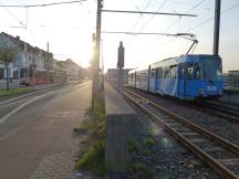 Betriebsstrecke zum Depot neben der Duisburger Str, ganz links Wagen der 901