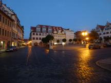 bis 1976 verlief die Strecke durch die Altstadt, hier Gleisreste auf dem Marktpl