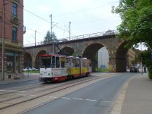 Viadukt an der Werdauer Str, Fahrtrichtung Stadtmitte