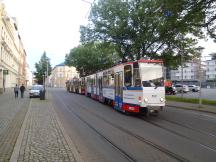 Gleiswechsel am Neumarkt - einrückende Bahn zum Depot Schlachthofstr