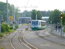 Ein-/Ausfädelung meterspurige Straßenbahn und normalspurige Vogtlandbahn