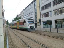 Gleiswechsel vor der Wendeanlage der Endstelle Zwickau Zentrum